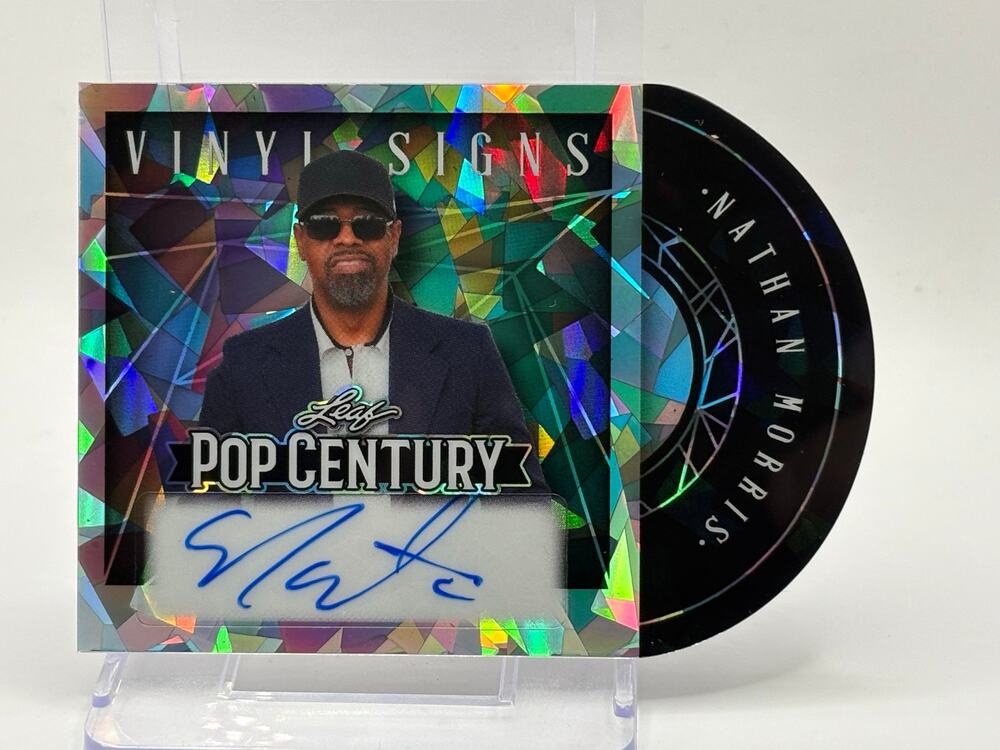 2025 Leaf Pop Century Nathan Morris Vinyl Signs Silver Auto 5/5 SP Boyz II Men